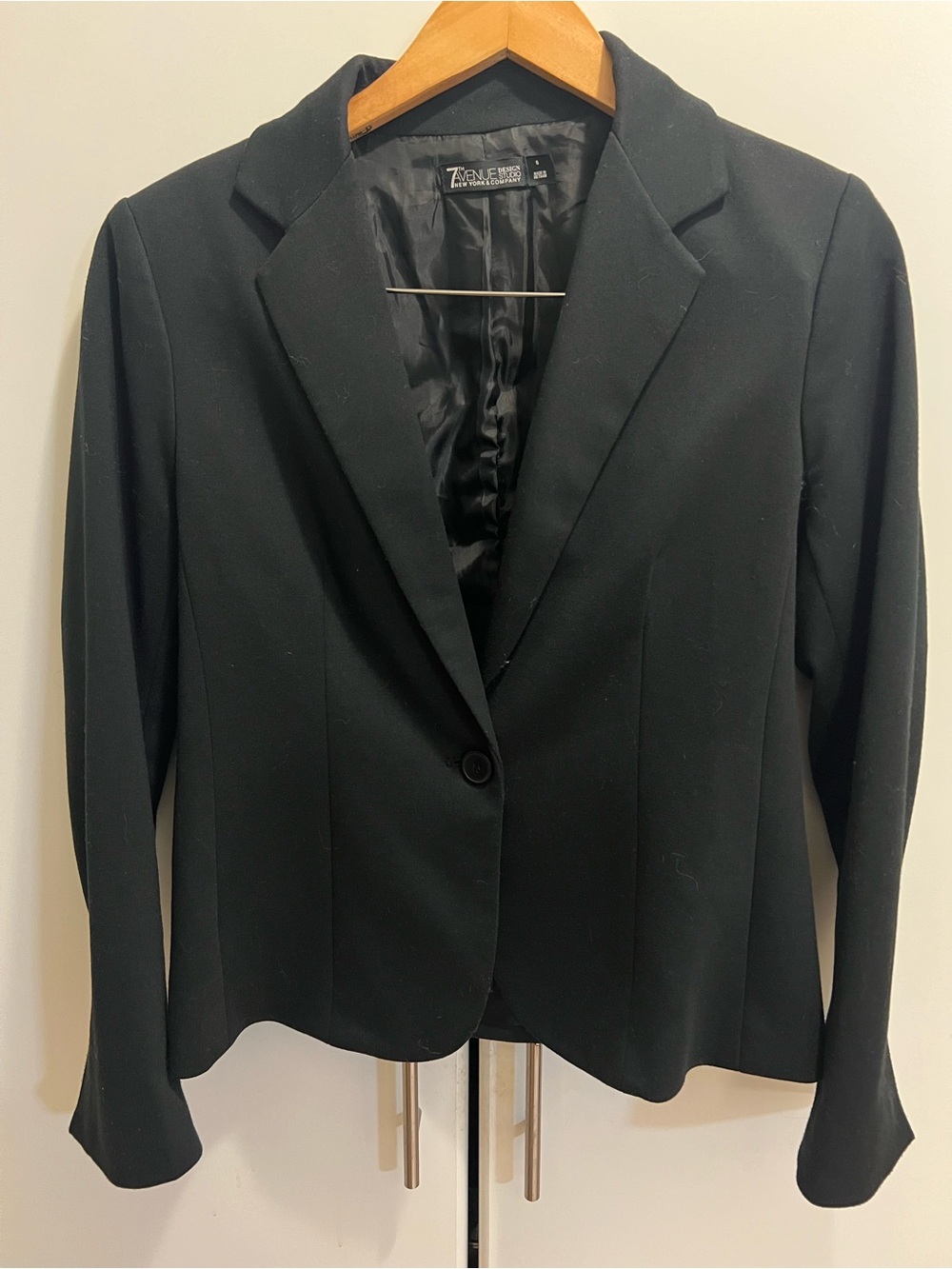 New York & Company 7th Avenue Black Single-Button Tailored Women's Blazer